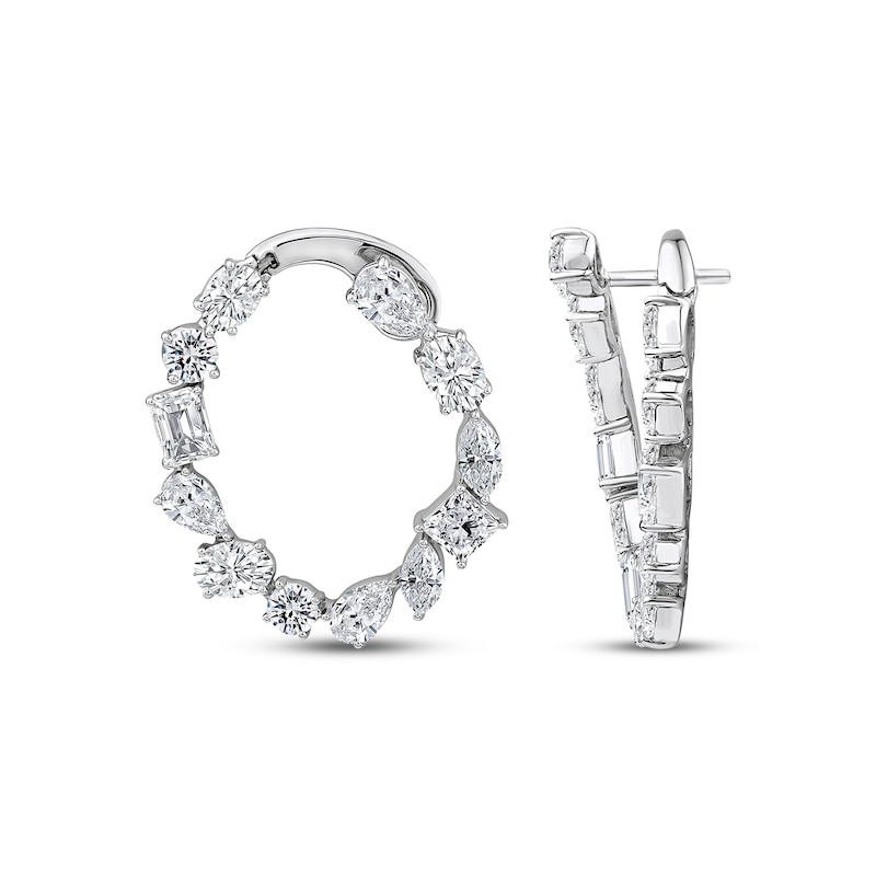 Main Image 3 of KAY Lab-Grown Diamonds Multi-Shape Circle Earrings 8 ct tw 14K White Gold