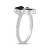 Thumbnail Image 2 of Black Onyx & White Lab-Created Sapphire Heart Paw Print Ring Sterling Silver