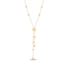 Thumbnail Image 1 of Beaded Station Lariat Necklace Hollow 10K Yellow Gold 16"