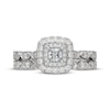 Thumbnail Image 3 of Neil Lane Princess-Cut Diamond Double Halo Bridal Set 7/8 ct tw 14K White Gold