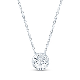 KAY Lab-Grown Diamonds Round-Cut Solitaire Necklace 1/2 ct tw 14K White Gold (F/VS2) 18"