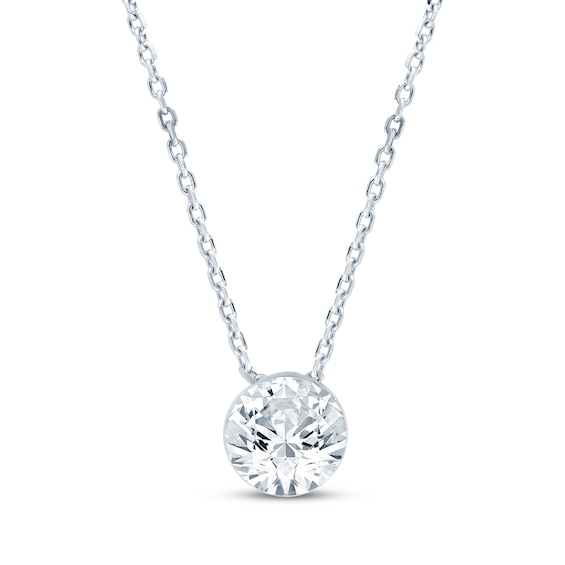 KAY Lab-Grown Diamonds Round-Cut Solitaire Necklace 1/2 ct tw 14K White Gold (F/VS2) 18"