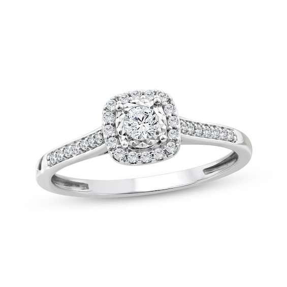 Adore Lab-Grown Diamonds Certified Halo Engagement Ring 1/4 ct tw 14K White Gold