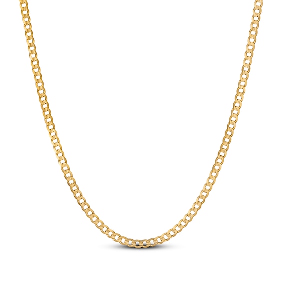 3.8mm Diamond-Cut Curb Chain Necklace 14K Yellow Gold-Plated Solid Sterling Silver 22"