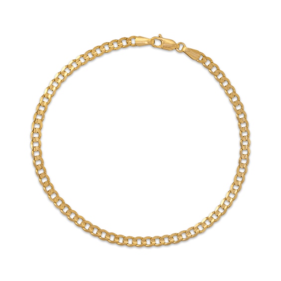 3.8mm Diamond-Cut Curb Chain Bracelet 14K Yellow Gold-Plated Solid Sterling Silver 8.5"
