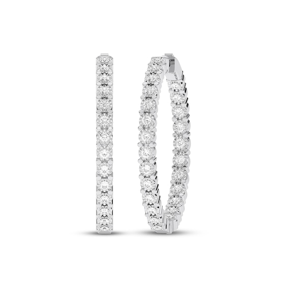 KAY Lab-Grown Diamonds Inside-Out Hoop Earrings 2 ct tw Sterling Silver