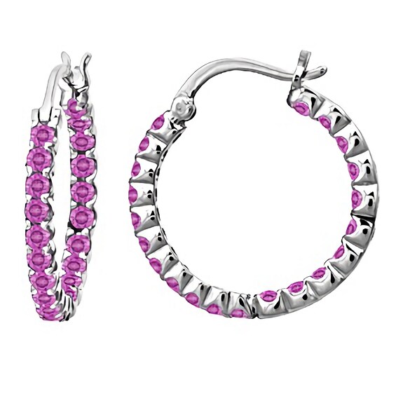 Birthstone Hoop Earrings