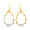 Thumbnail Image 2 of Diamond Convertible Teardrop & Hoop Earrings 1/3 ct tw 10K Yellow Gold
