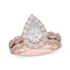 Thumbnail Image 1 of Neil Lane Artistry Pear-Shaped Lab-Grown Diamond Halo Bridal Set 1-7/8 ct tw 14K Rose Gold