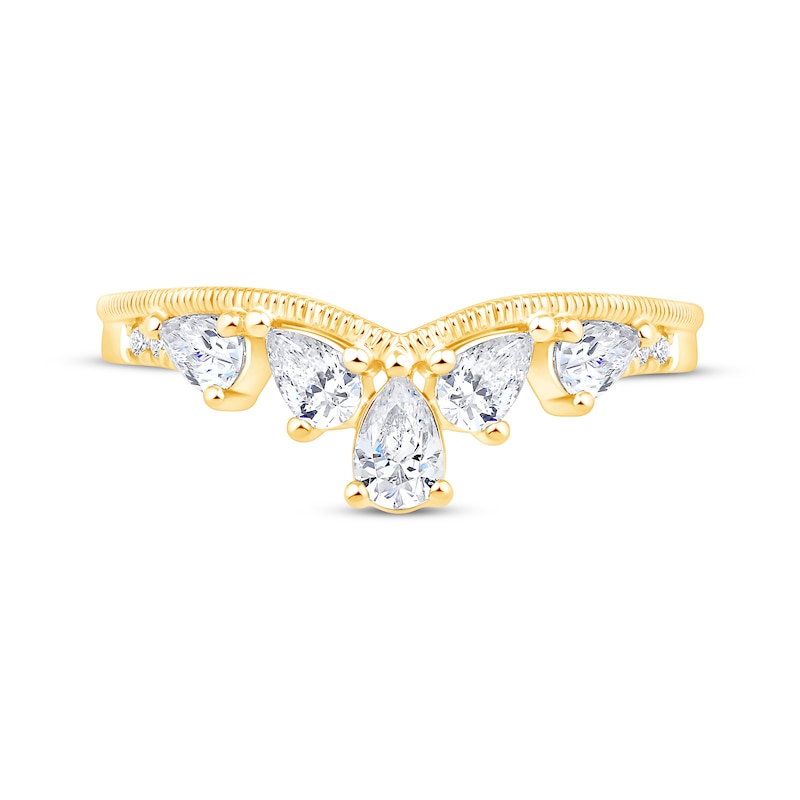 Main Image 3 of Pear-Shaped Diamond Contour Ring 1/2 ct tw 14K Yellow Gold