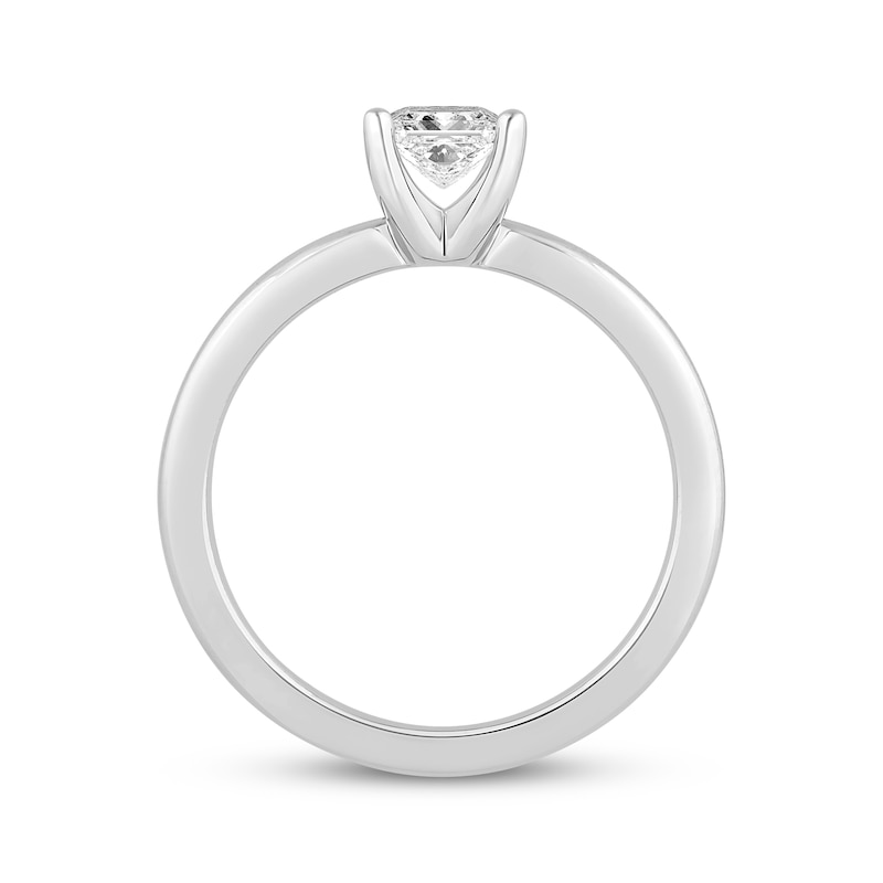 Main Image 3 of Lab-Grown Diamonds Princess-Cut Solitaire Engagement Ring 3/4 ct tw 14K White Gold (F/SI2)