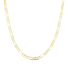 Figaro Chain Necklace 4mm Solid 14K Yellow Gold 24"