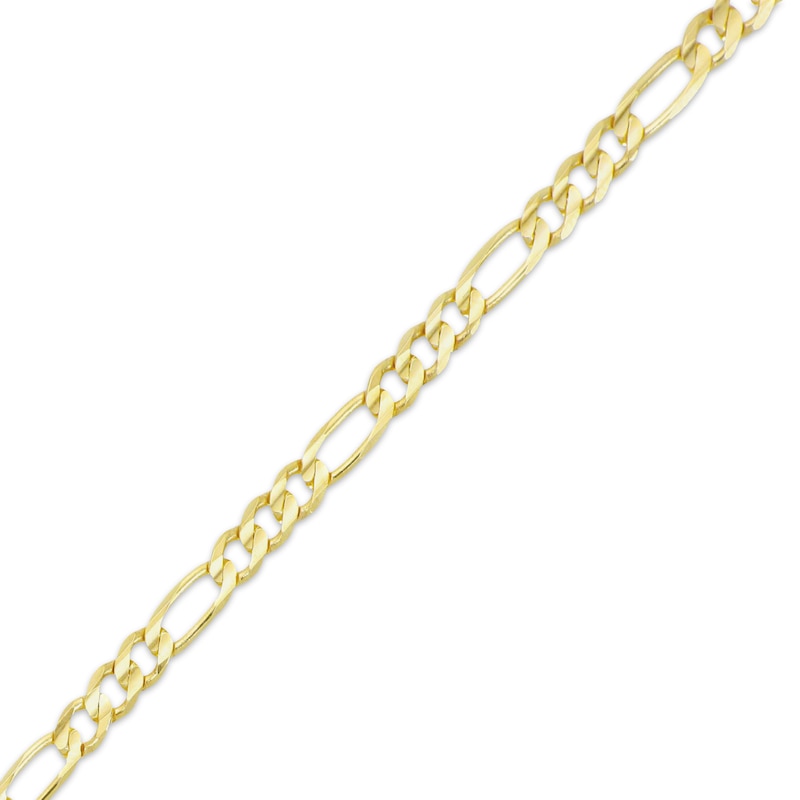 Main Image 2 of Figaro Chain Necklace 4mm Solid 14K Yellow Gold 24"