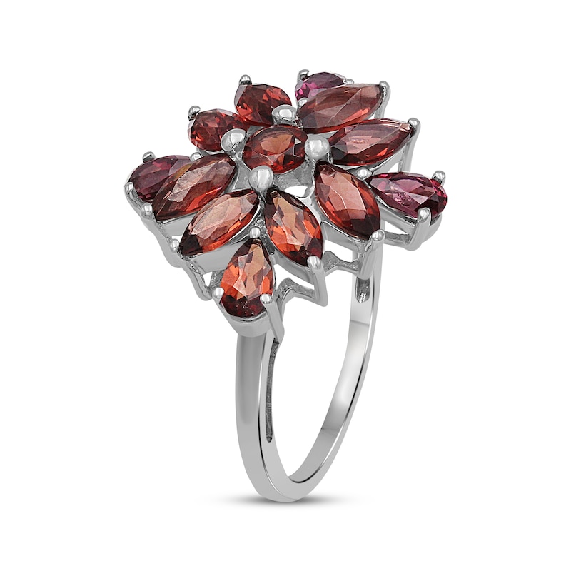 Main Image 2 of Marquise, Pear & Round-Cut Garnet Fashion Ring Sterling Silver