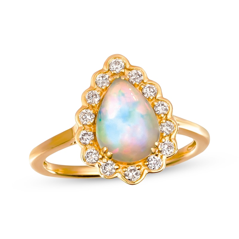 Le Vian Pear-Shaped Opal Ring 1/3 ct tw Diamonds 14K Honey Gold | Kay ...