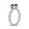 Thumbnail Image 2 of Neil Lane Pear-Shaped Garnet & Diamond Halo Engagement Ring 3/8 ct tw 14K White Gold