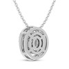Thumbnail Image 3 of Aquamarine & White Lab-Created Sapphire Swirl Halo Necklace Sterling Silver 18"