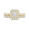 Thumbnail Image 3 of Adore Emerald-Cut Diamond Double Halo Bridal Set 1-1/2 ct tw 14K Yellow Gold