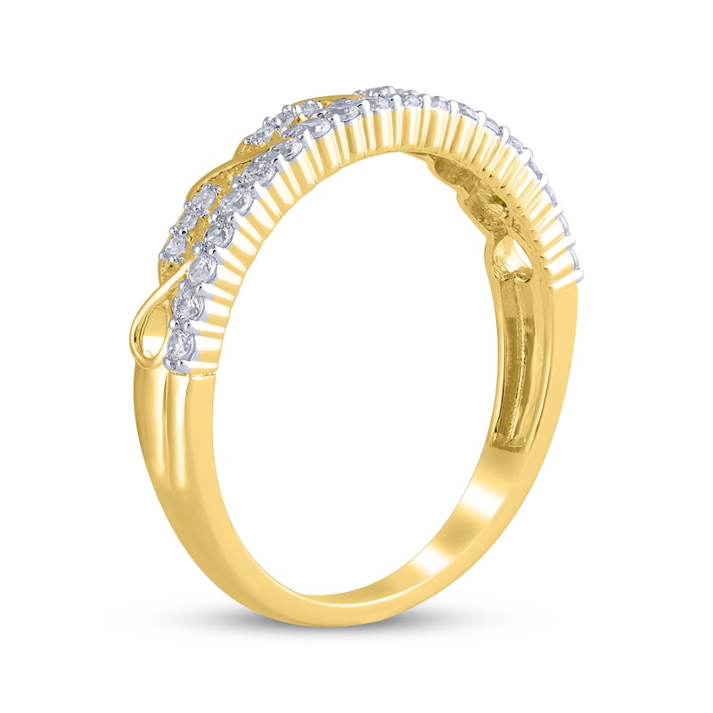 Main Image 2 of Adore Diamond Infinity Two-Row Anniversary Ring 1/4 ct tw 14K Yellow Gold
