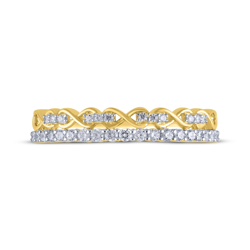 Main Image 3 of Adore Diamond Infinity Two-Row Anniversary Ring 1/4 ct tw 14K Yellow Gold