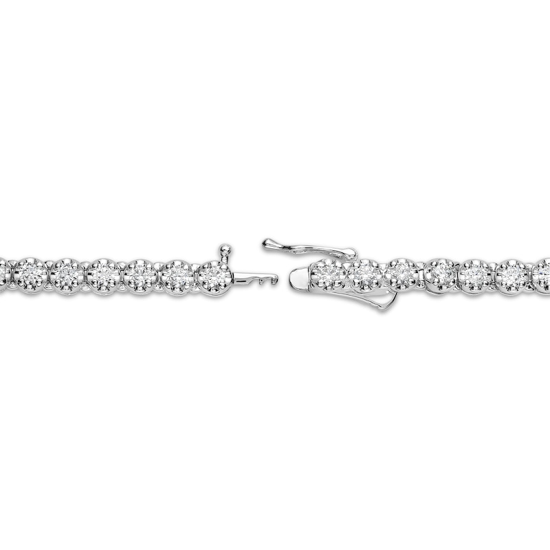 Main Image 3 of Men's KAY Lab-Grown Diamonds Tennis Necklace 8 ct tw 10K White Gold 18"