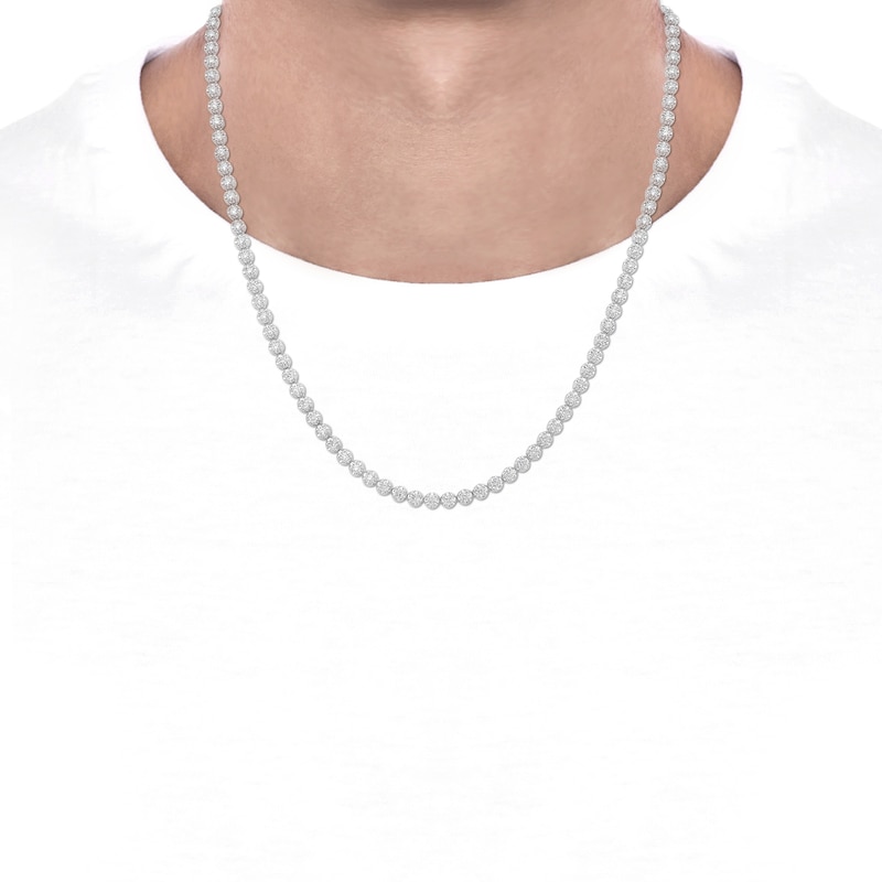Main Image 4 of Men's KAY Lab-Grown Diamonds Tennis Necklace 8 ct tw 10K White Gold 18"