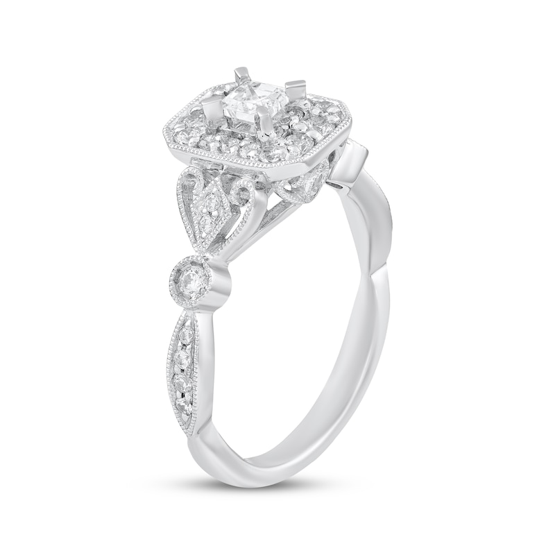 Main Image 2 of Adore Princess-Cut Diamond Vintage-Inspired Engagement Ring 5/8 ct tw 14K White Gold