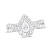 Thumbnail Image 1 of Adore Pear-Shaped Diamond Halo Engagement Ring 1-1/2 ct tw 18K White Gold