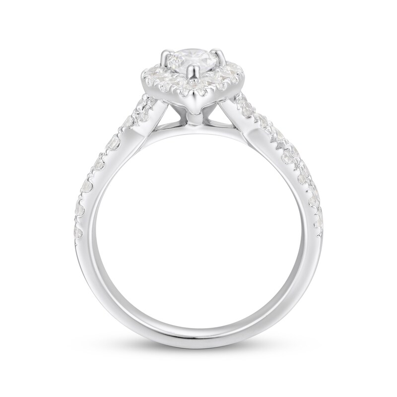 Main Image 3 of Adore Pear-Shaped Diamond Halo Engagement Ring 1-1/2 ct tw 18K White Gold
