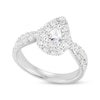 Thumbnail Image 4 of Adore Pear-Shaped Diamond Halo Engagement Ring 1-1/2 ct tw 18K White Gold