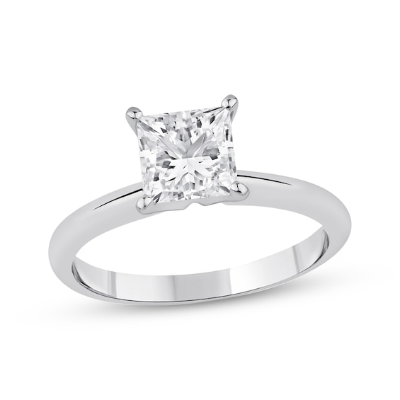 Lab-Grown Diamonds Princess-Cut Solitaire Engagement Ring 1-1/4 ct tw 14K White Gold (I/SI2)