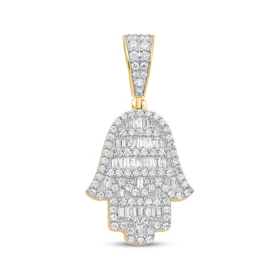 Diamond Hamsa Charm 1-1/2 ct tw 10K Yellow Gold