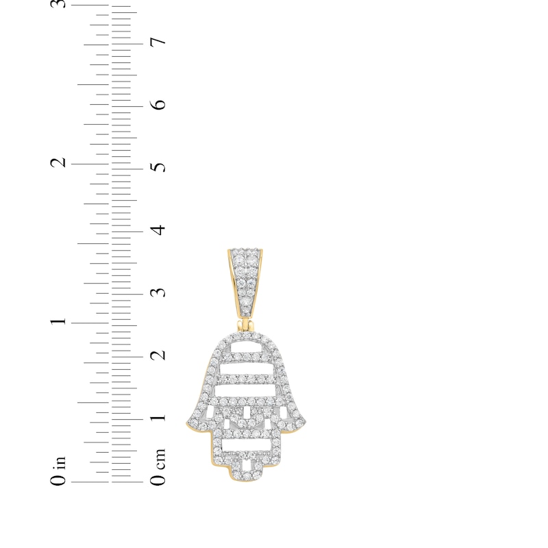 Main Image 4 of Diamond Hamsa Charm 1-1/2 ct tw 10K Yellow Gold