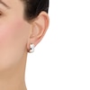 Thumbnail Image 4 of Wide Angled Huggie Hoop Earrings Sterling Silver 10mm