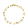 Thumbnail Image 1 of Paperclip Chain Bracelet Semi-Solid 10K Yellow Gold 7.5"