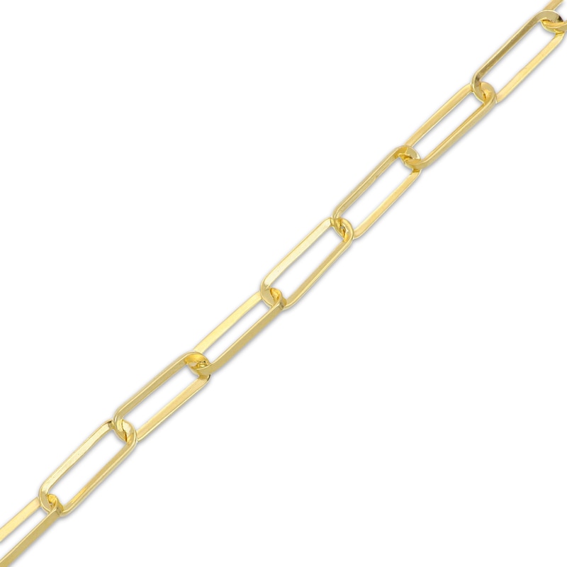 Main Image 2 of Paperclip Chain Bracelet Semi-Solid 10K Yellow Gold 7.5"