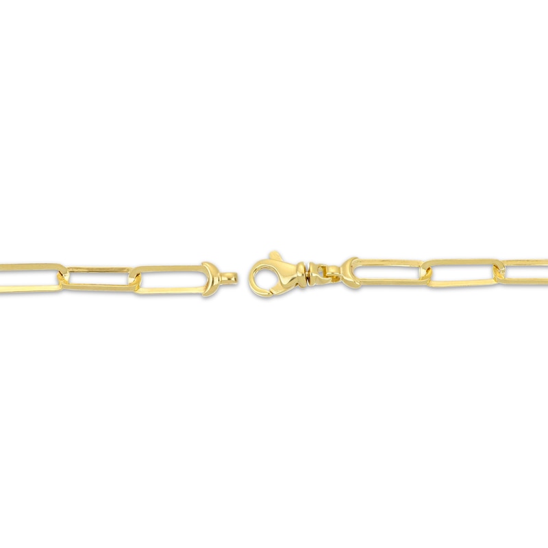 Main Image 3 of Paperclip Chain Bracelet Semi-Solid 10K Yellow Gold 7.5"