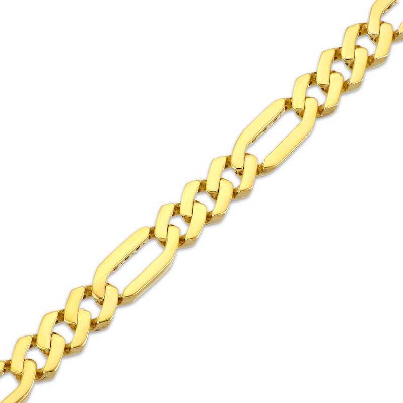 Main Image 2 of 8mm Monaco & Figaro Chain Link Bracelet Semi-Solid 10K Yellow Gold 8.5"