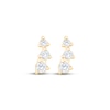 Thumbnail Image 2 of Diamond Graduated Three-Stone Curve Stud Earrings 1/8 ct tw 10K Yellow Gold