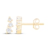 Thumbnail Image 3 of Diamond Graduated Three-Stone Curve Stud Earrings 1/8 ct tw 10K Yellow Gold