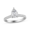 Thumbnail Image 0 of Lab-Created Diamonds by KAY Engagement Ring 1-1/4 ct tw Pear & Round-cut 14K White Gold