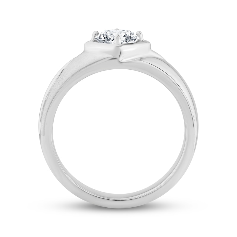 Men's Lab-Created Diamonds by KAY Wedding Band 1 ct tw Round-cut 14K White Gold