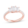 Thumbnail Image 0 of Emerald-Cut Diamond Three-Stone Engagement Ring 1-1/2 ct tw 14K Rose Gold