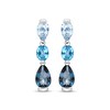 Thumbnail Image 2 of Multi-Shades Swiss, Sky & London Blue Topaz Drop Earrings Sterling Silver