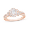Thumbnail Image 1 of Oval & Round-Cut Diamond Engagement Ring 3/4 ct tw 14K Rose Gold