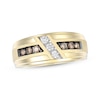 Thumbnail Image 1 of Men's Round-Cut Brown & White Diamond Anniversary Band 1/2 ct tw 10K Yellow Gold
