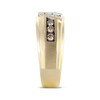 Thumbnail Image 2 of Men's Round-Cut Brown & White Diamond Anniversary Band 1/2 ct tw 10K Yellow Gold