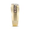 Thumbnail Image 1 of Men's Round-Cut Brown & White Diamond Anniversary Band 1/2 ct tw 10K Yellow Gold