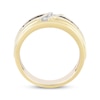 Thumbnail Image 2 of Men's Round-Cut Brown & White Diamond Anniversary Band 1/2 ct tw 10K Yellow Gold