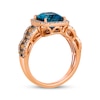 Thumbnail Image 3 of Le Vian Chocolate Waterfall Blue Topaz Ring 3/4 ct tw Diamonds 14K Strawberry Gold